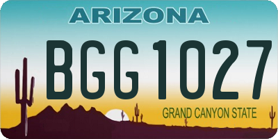 AZ license plate BGG1027