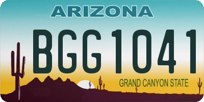 AZ license plate BGG1041