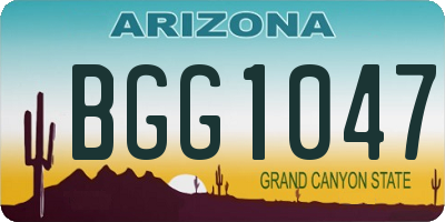 AZ license plate BGG1047
