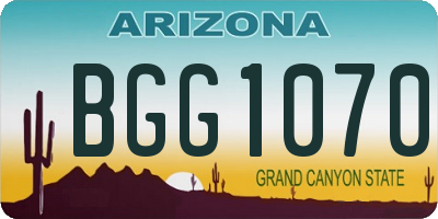 AZ license plate BGG1070