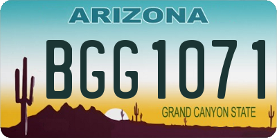AZ license plate BGG1071