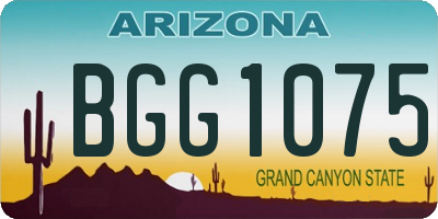AZ license plate BGG1075