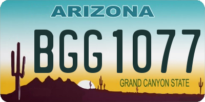 AZ license plate BGG1077