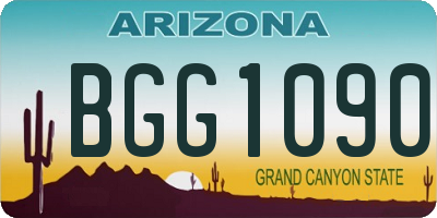 AZ license plate BGG1090