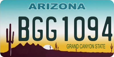 AZ license plate BGG1094