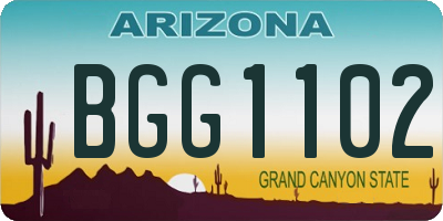 AZ license plate BGG1102