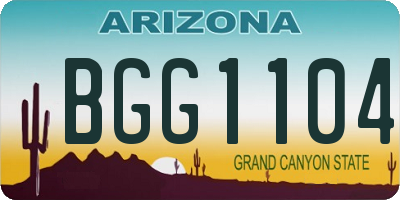 AZ license plate BGG1104
