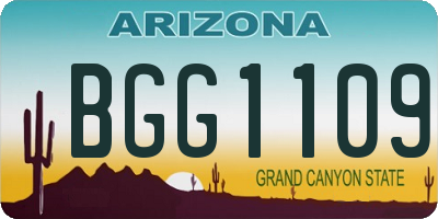 AZ license plate BGG1109