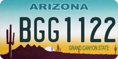 AZ license plate BGG1122