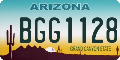 AZ license plate BGG1128