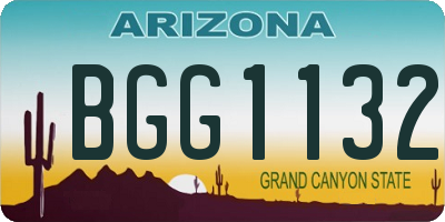AZ license plate BGG1132