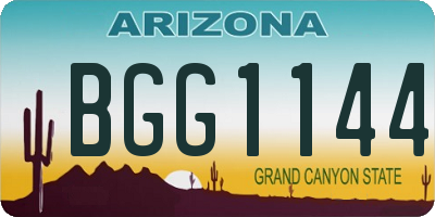 AZ license plate BGG1144