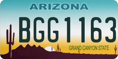 AZ license plate BGG1163