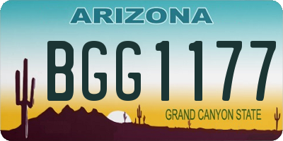 AZ license plate BGG1177