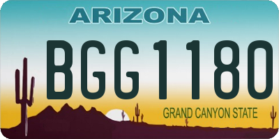 AZ license plate BGG1180