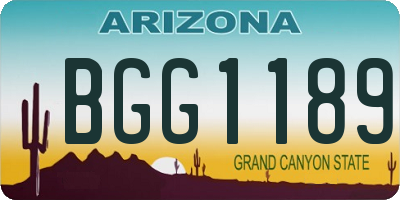 AZ license plate BGG1189