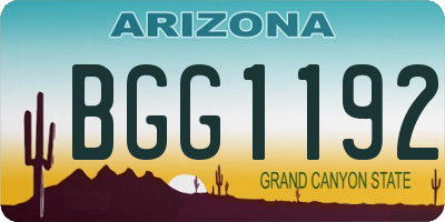 AZ license plate BGG1192
