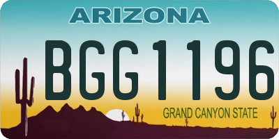 AZ license plate BGG1196