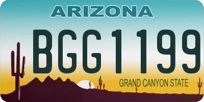 AZ license plate BGG1199