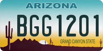 AZ license plate BGG1201