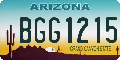 AZ license plate BGG1215