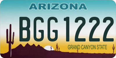 AZ license plate BGG1222