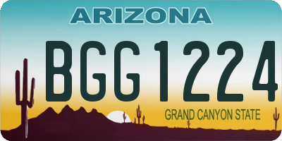 AZ license plate BGG1224