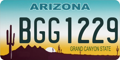 AZ license plate BGG1229
