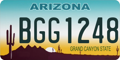 AZ license plate BGG1248