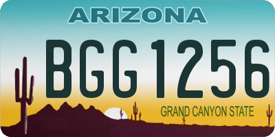 AZ license plate BGG1256