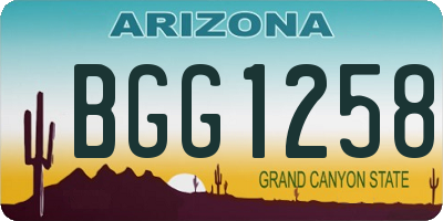 AZ license plate BGG1258
