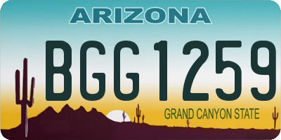 AZ license plate BGG1259