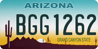 AZ license plate BGG1262