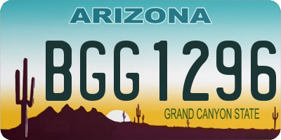 AZ license plate BGG1296