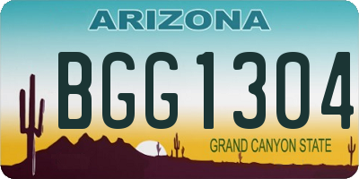 AZ license plate BGG1304