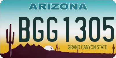 AZ license plate BGG1305