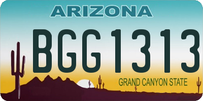 AZ license plate BGG1313