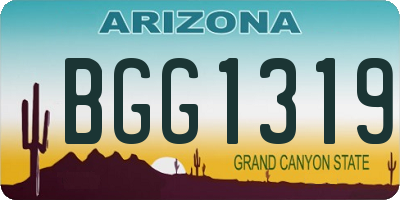 AZ license plate BGG1319