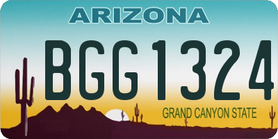 AZ license plate BGG1324