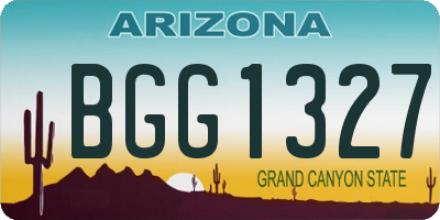 AZ license plate BGG1327