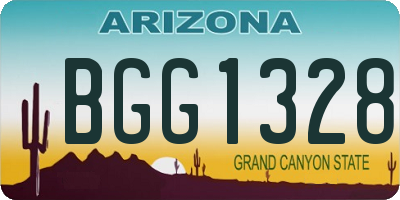 AZ license plate BGG1328