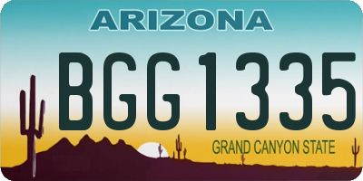 AZ license plate BGG1335