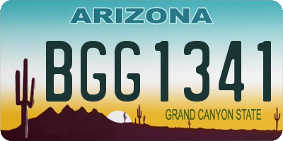 AZ license plate BGG1341