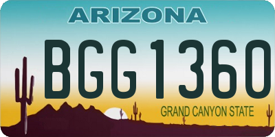 AZ license plate BGG1360