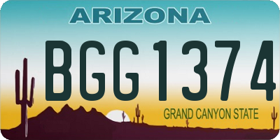AZ license plate BGG1374