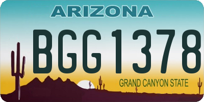 AZ license plate BGG1378