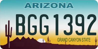 AZ license plate BGG1392