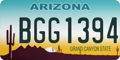 AZ license plate BGG1394