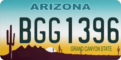 AZ license plate BGG1396