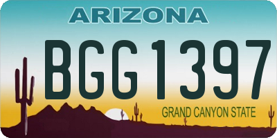 AZ license plate BGG1397